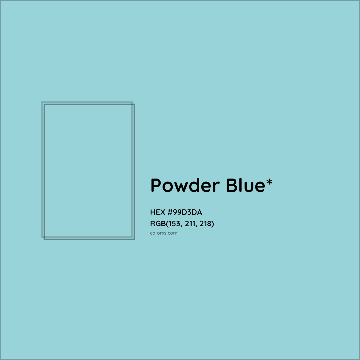 HEX #99D3DA Color Name, Color Code, Palettes, Similar Paints, Images