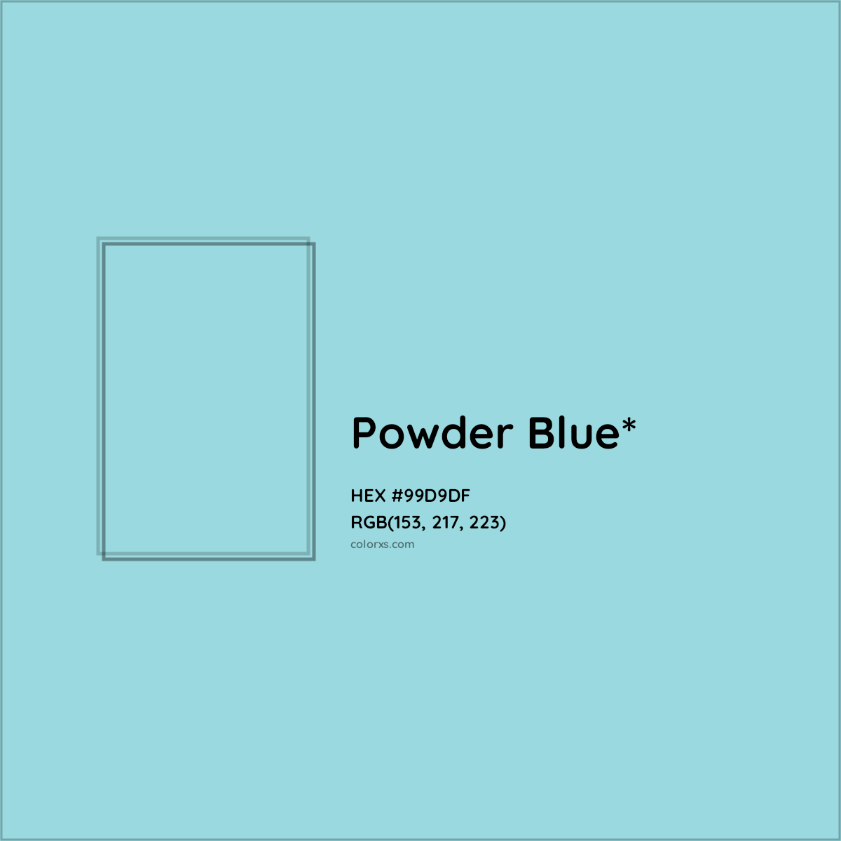 HEX #99D9DF Color Name, Color Code, Palettes, Similar Paints, Images