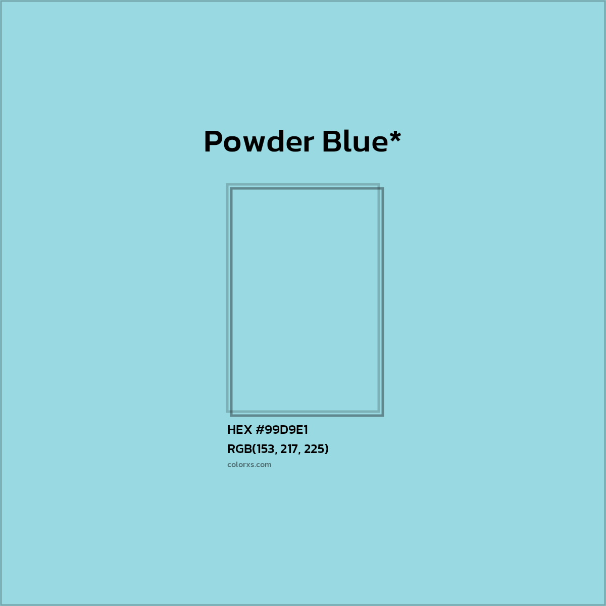 HEX #99D9E1 Color Name, Color Code, Palettes, Similar Paints, Images