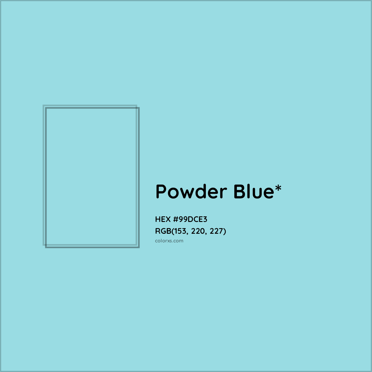 HEX #99DCE3 Color Name, Color Code, Palettes, Similar Paints, Images