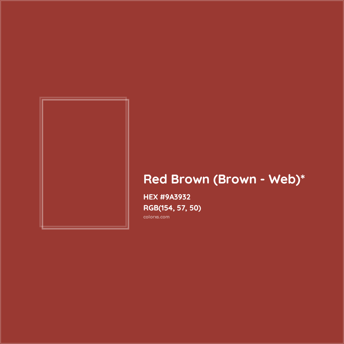 HEX #9A3932 Color Name, Color Code, Palettes, Similar Paints, Images