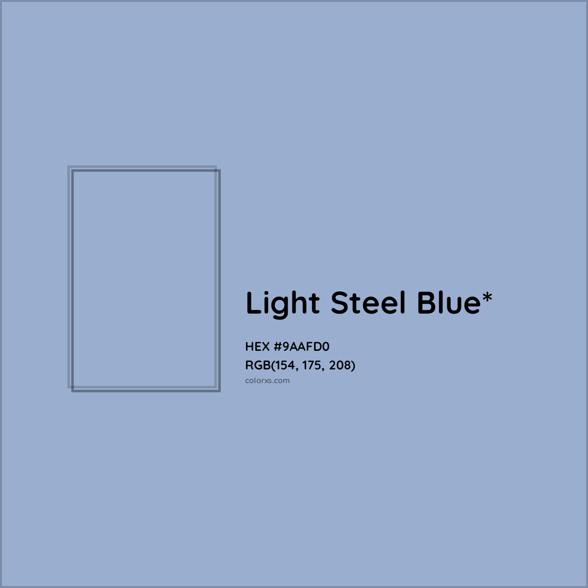 HEX #9AAFD0 Color Name, Color Code, Palettes, Similar Paints, Images