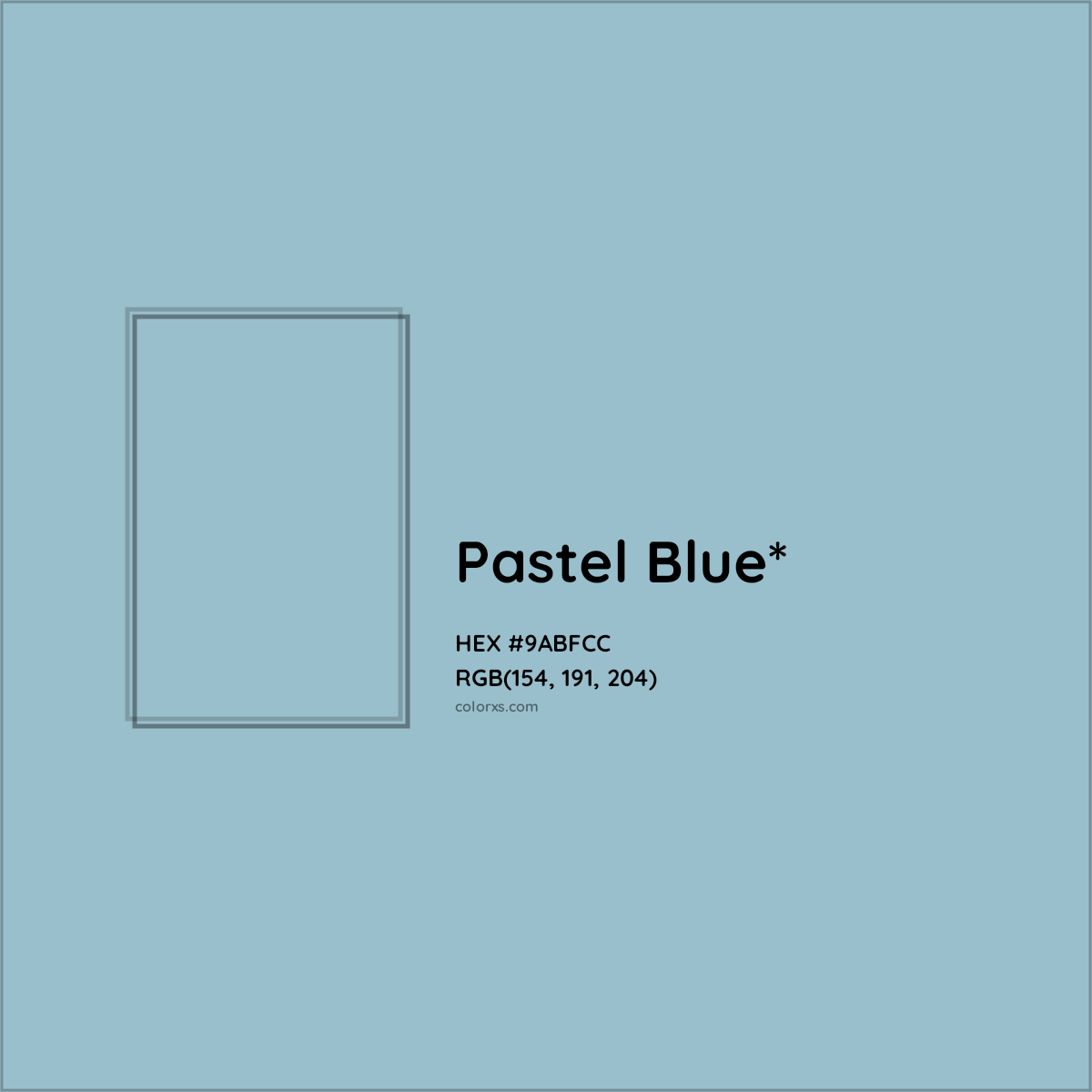 HEX #9ABFCC Color Name, Color Code, Palettes, Similar Paints, Images