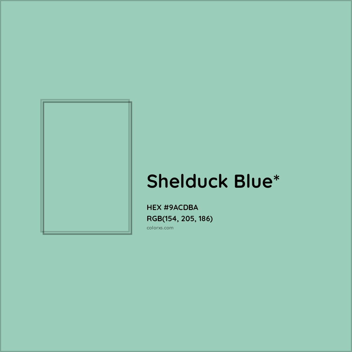 HEX #9ACDBA Color Name, Color Code, Palettes, Similar Paints, Images