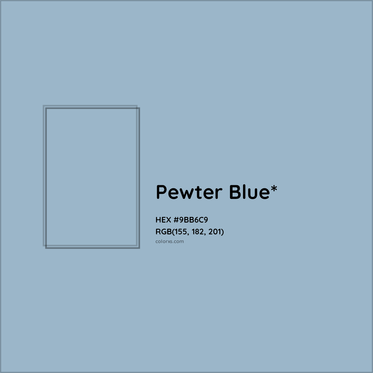 HEX #9BB6C9 Color Name, Color Code, Palettes, Similar Paints, Images