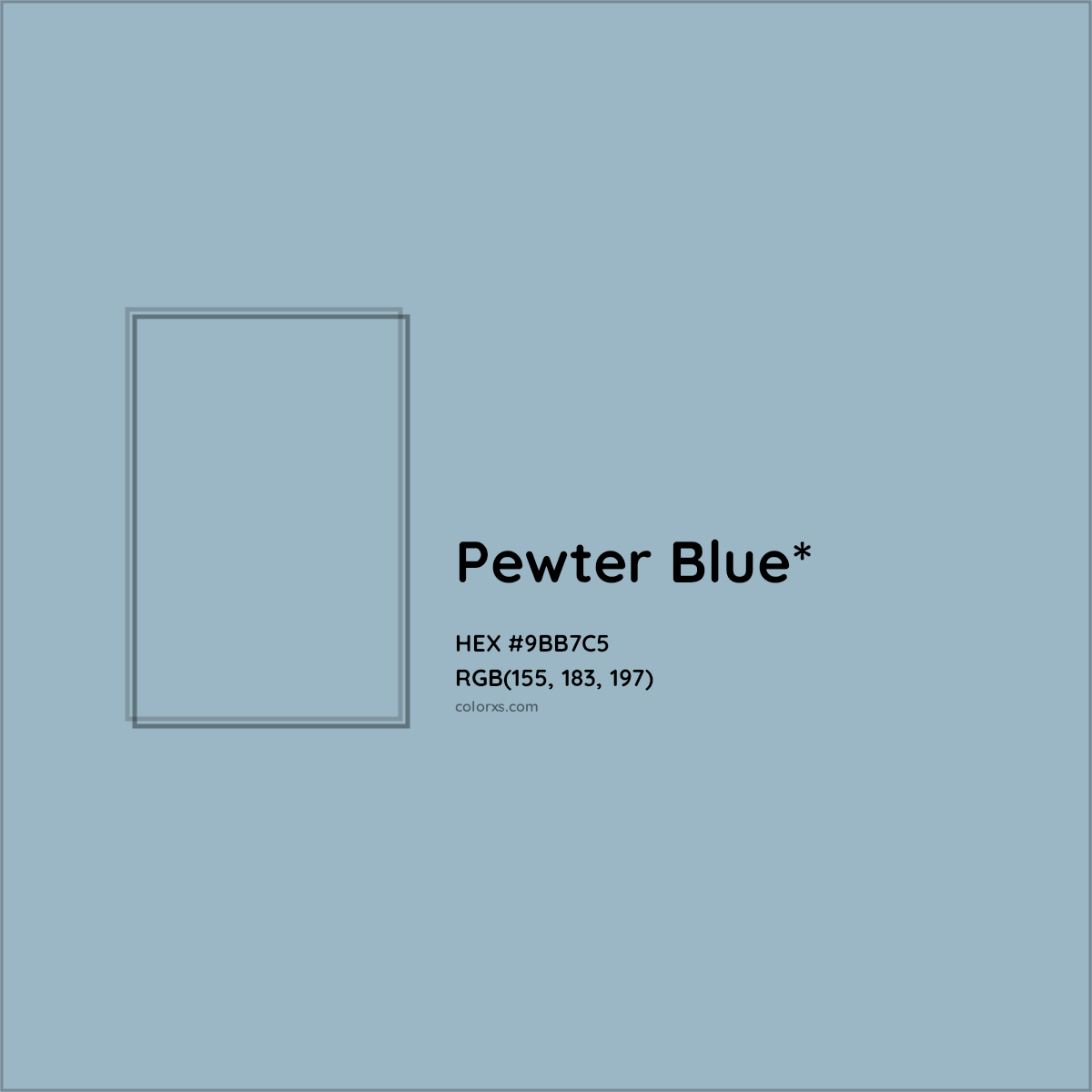 HEX #9BB7C5 Color Name, Color Code, Palettes, Similar Paints, Images