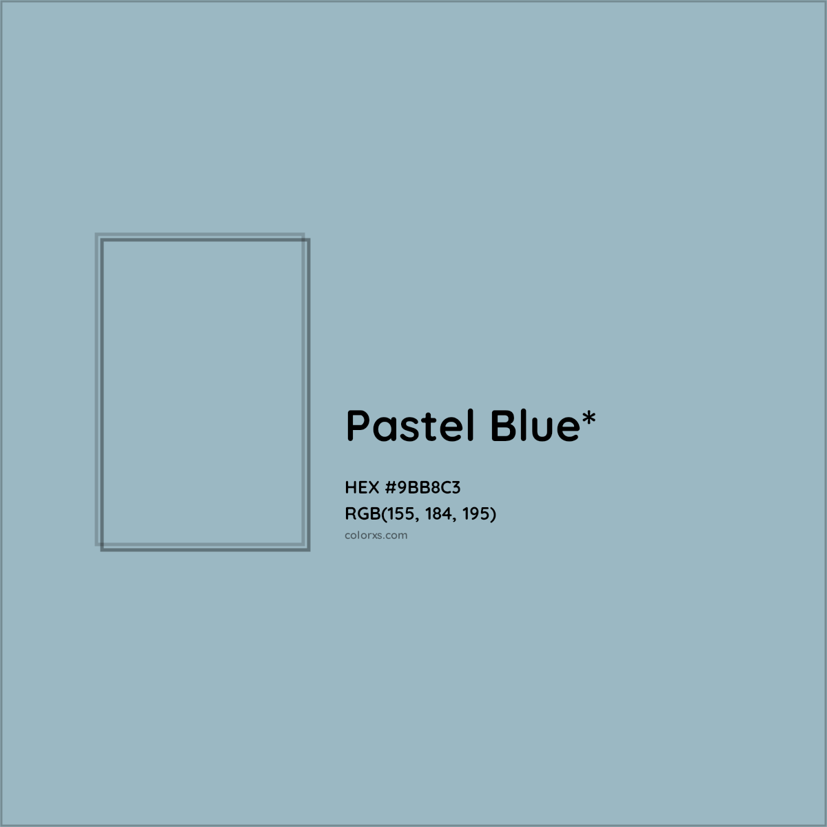 HEX #9BB8C3 Color Name, Color Code, Palettes, Similar Paints, Images