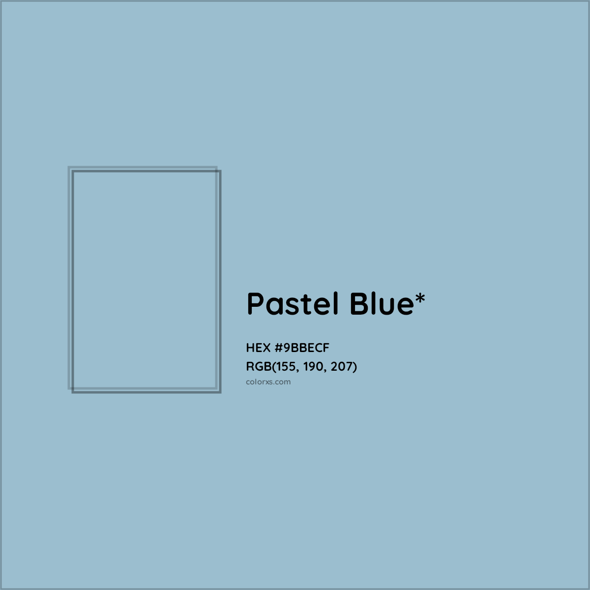 HEX #9BBECF Color Name, Color Code, Palettes, Similar Paints, Images