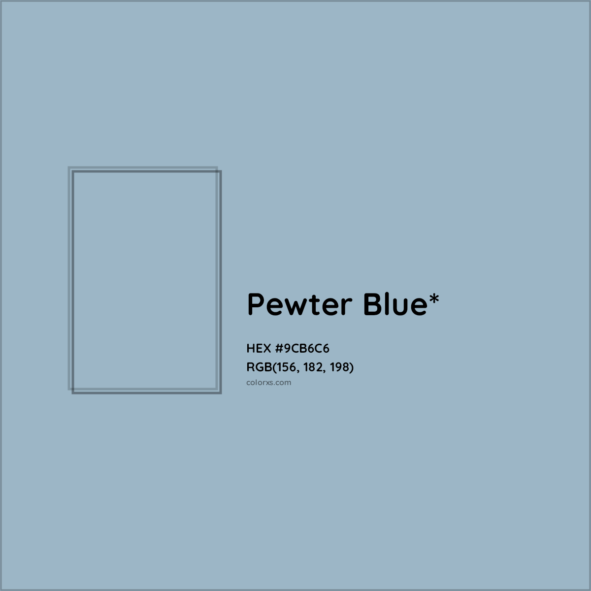 HEX #9CB6C6 Color Name, Color Code, Palettes, Similar Paints, Images