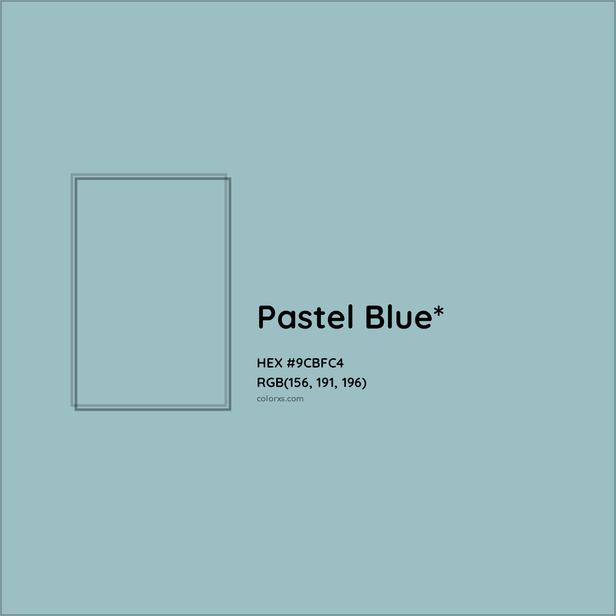 HEX #9CBFC4 Color Name, Color Code, Palettes, Similar Paints, Images