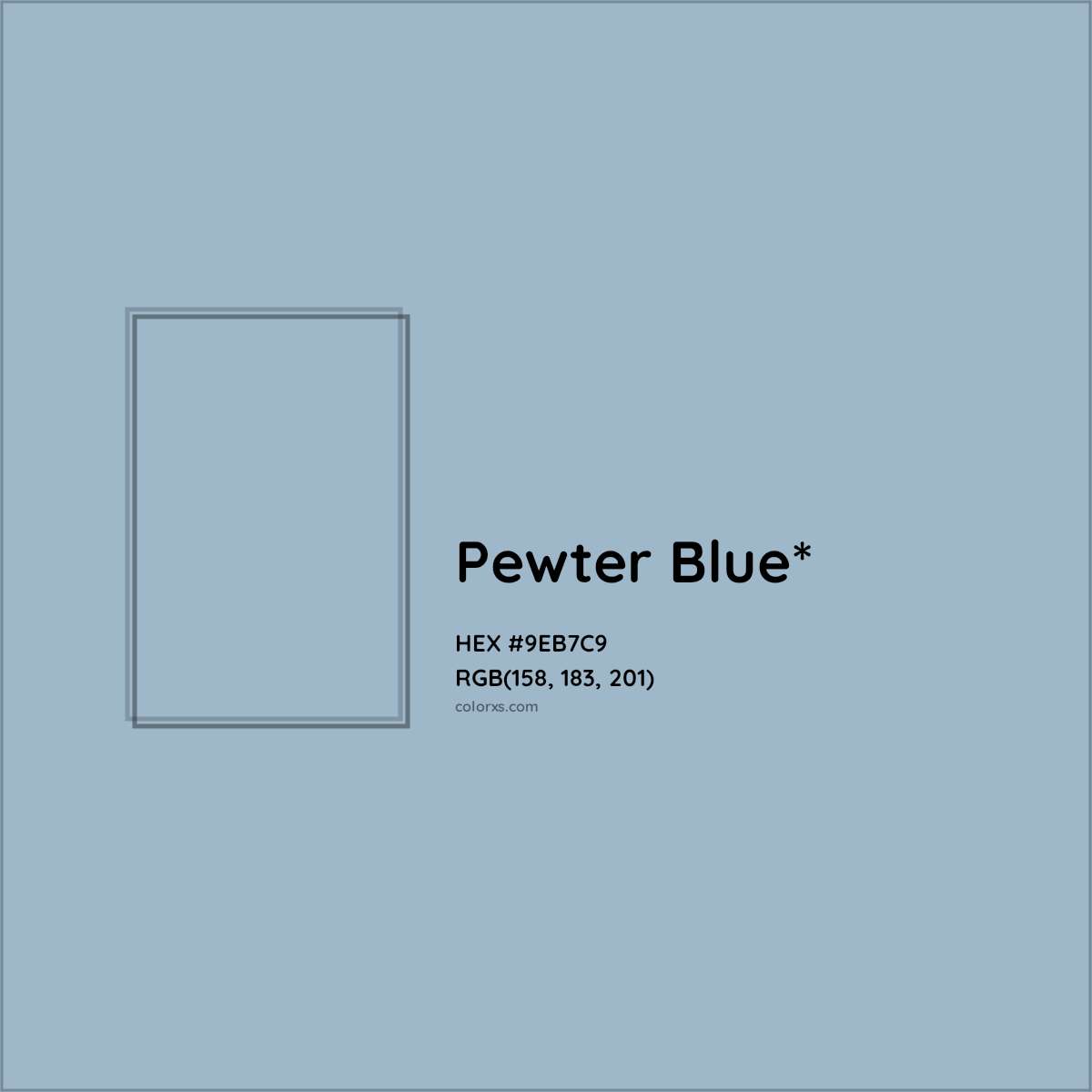 HEX #9EB7C9 Color Name, Color Code, Palettes, Similar Paints, Images