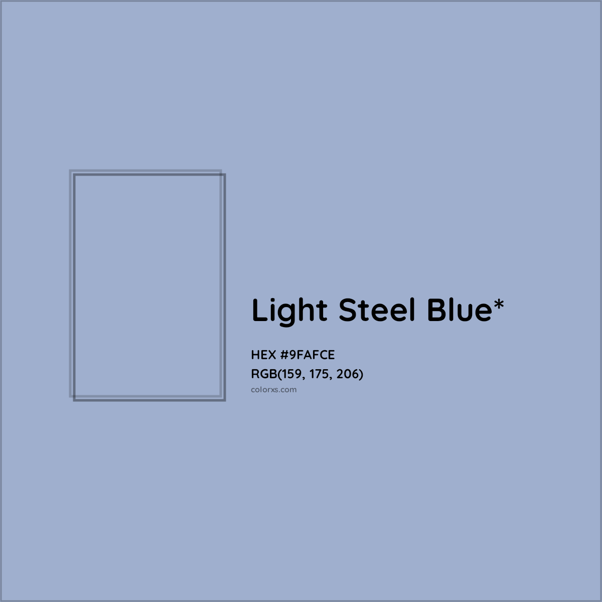 HEX #9FAFCE Color Name, Color Code, Palettes, Similar Paints, Images