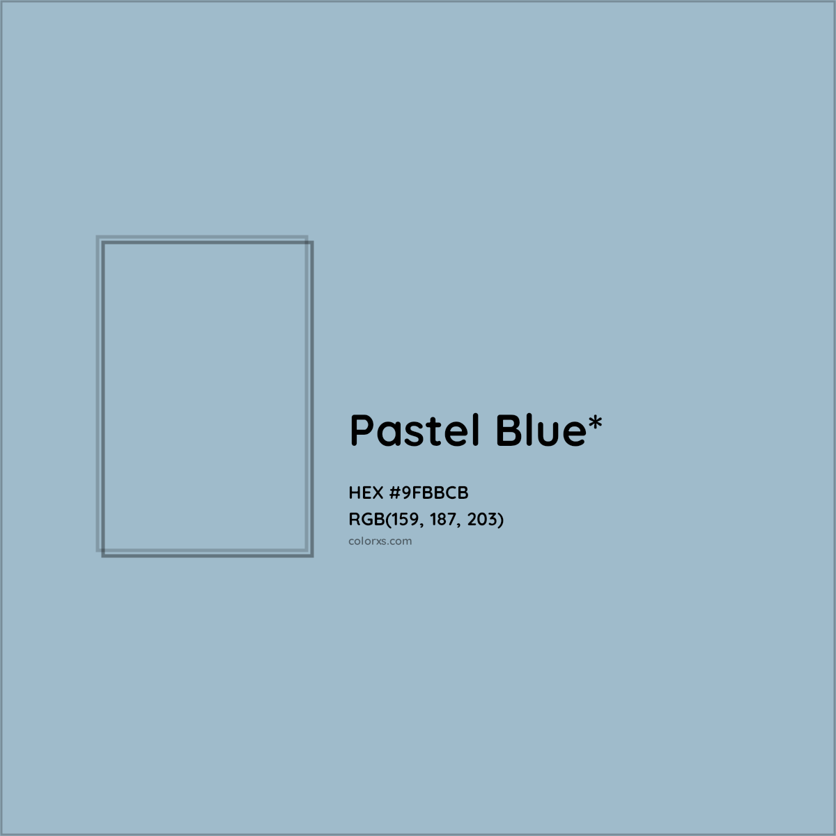 HEX #9FBBCB Color Name, Color Code, Palettes, Similar Paints, Images