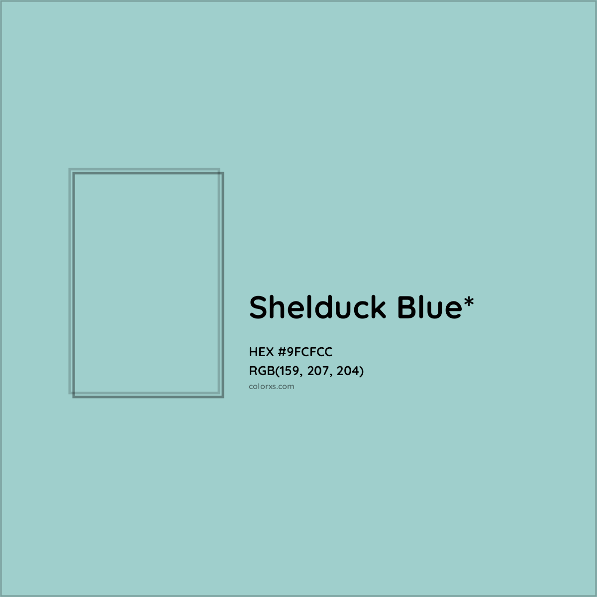 HEX #9FCFCC Color Name, Color Code, Palettes, Similar Paints, Images