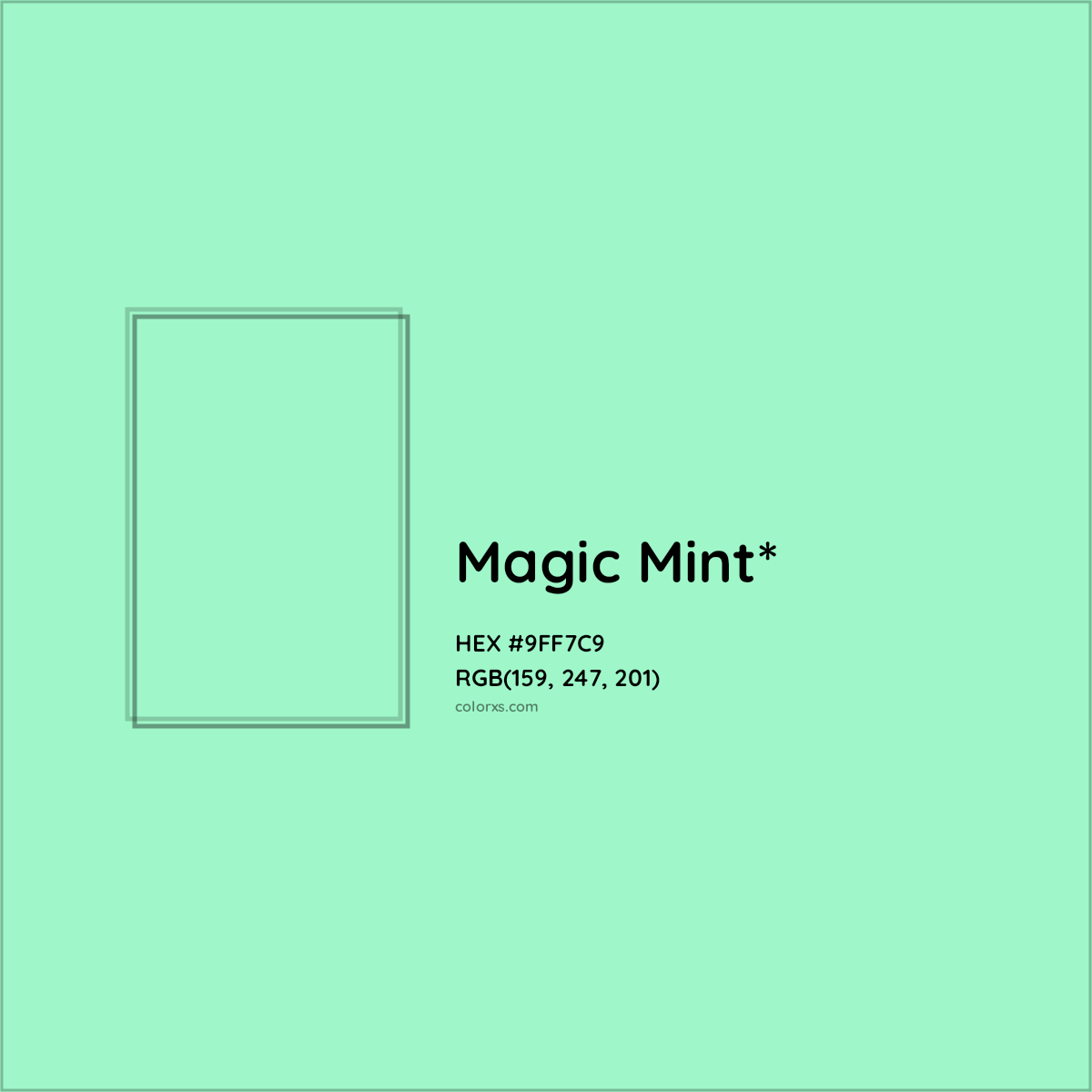 HEX #9FF7C9 Color Name, Color Code, Palettes, Similar Paints, Images