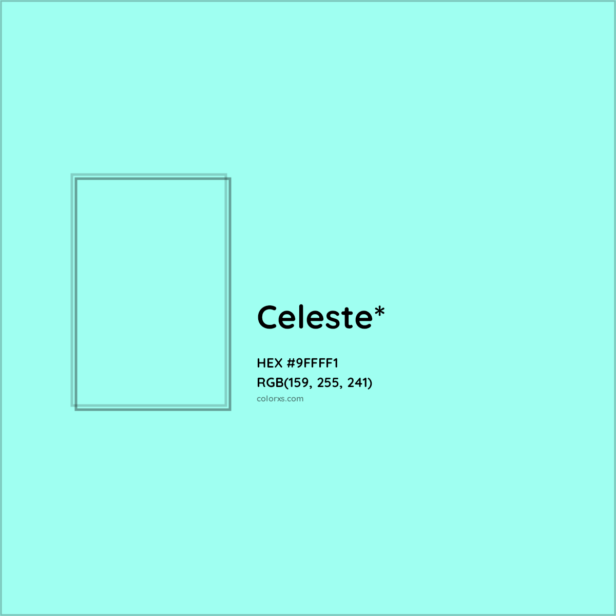 HEX #9FFFF1 Color Name, Color Code, Palettes, Similar Paints, Images