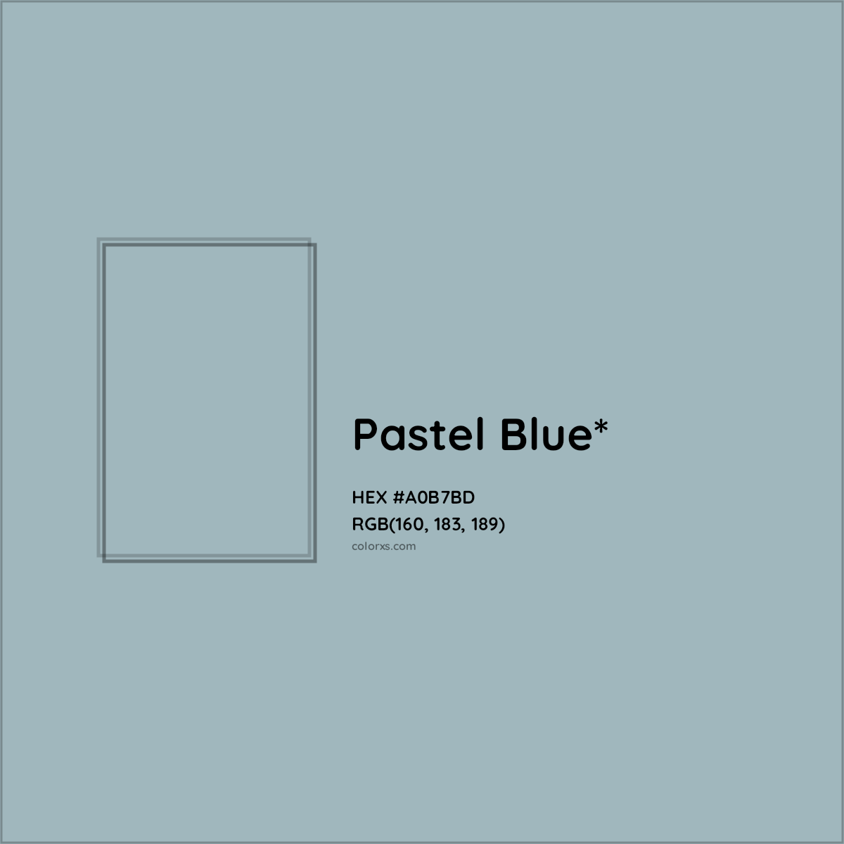 HEX #A0B7BD Color Name, Color Code, Palettes, Similar Paints, Images