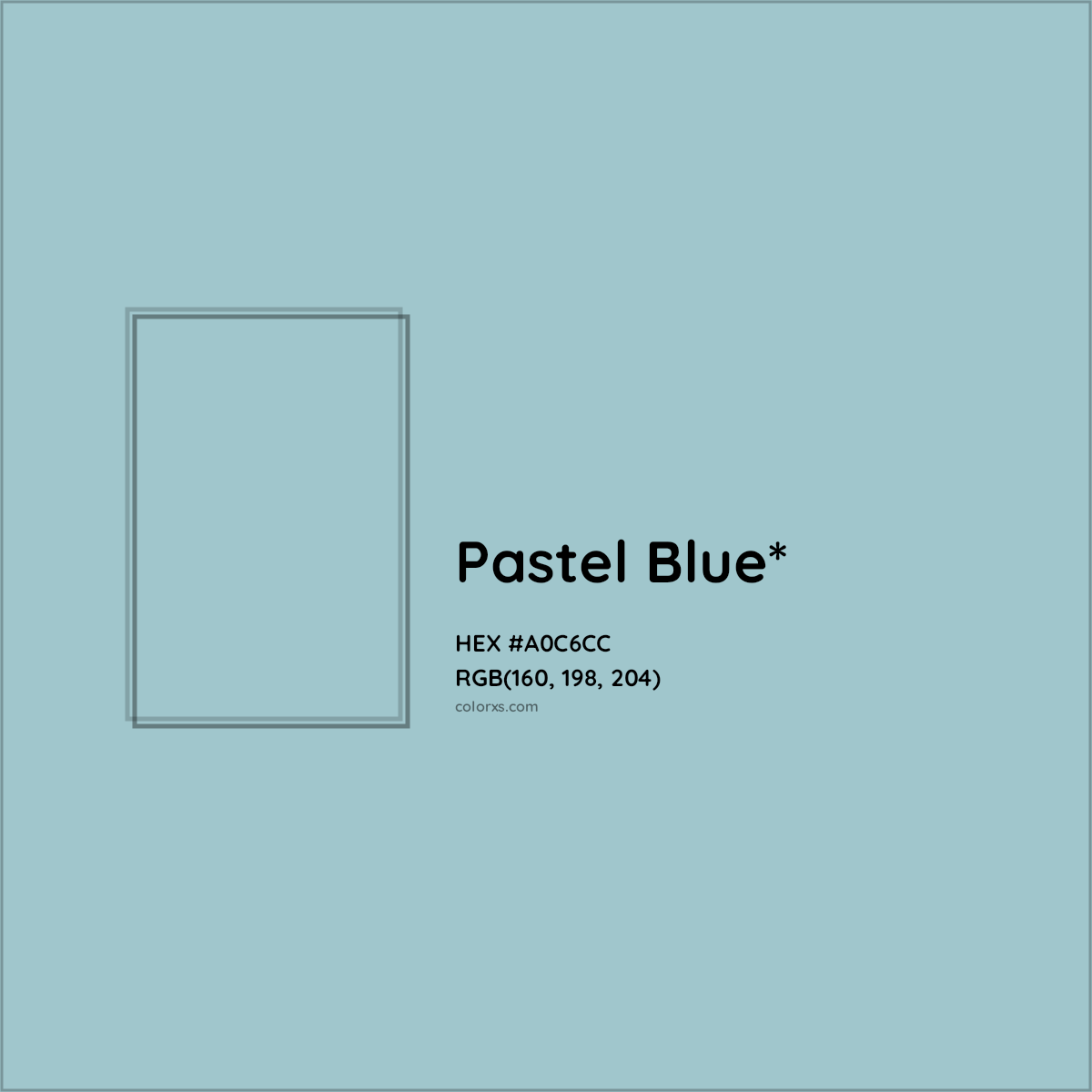 HEX #A0C6CC Color Name, Color Code, Palettes, Similar Paints, Images