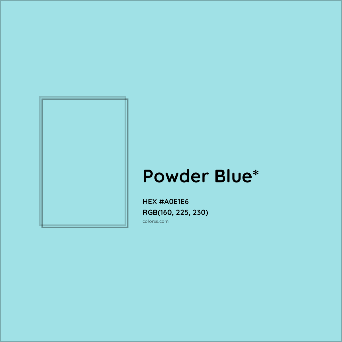 HEX #A0E1E6 Color Name, Color Code, Palettes, Similar Paints, Images