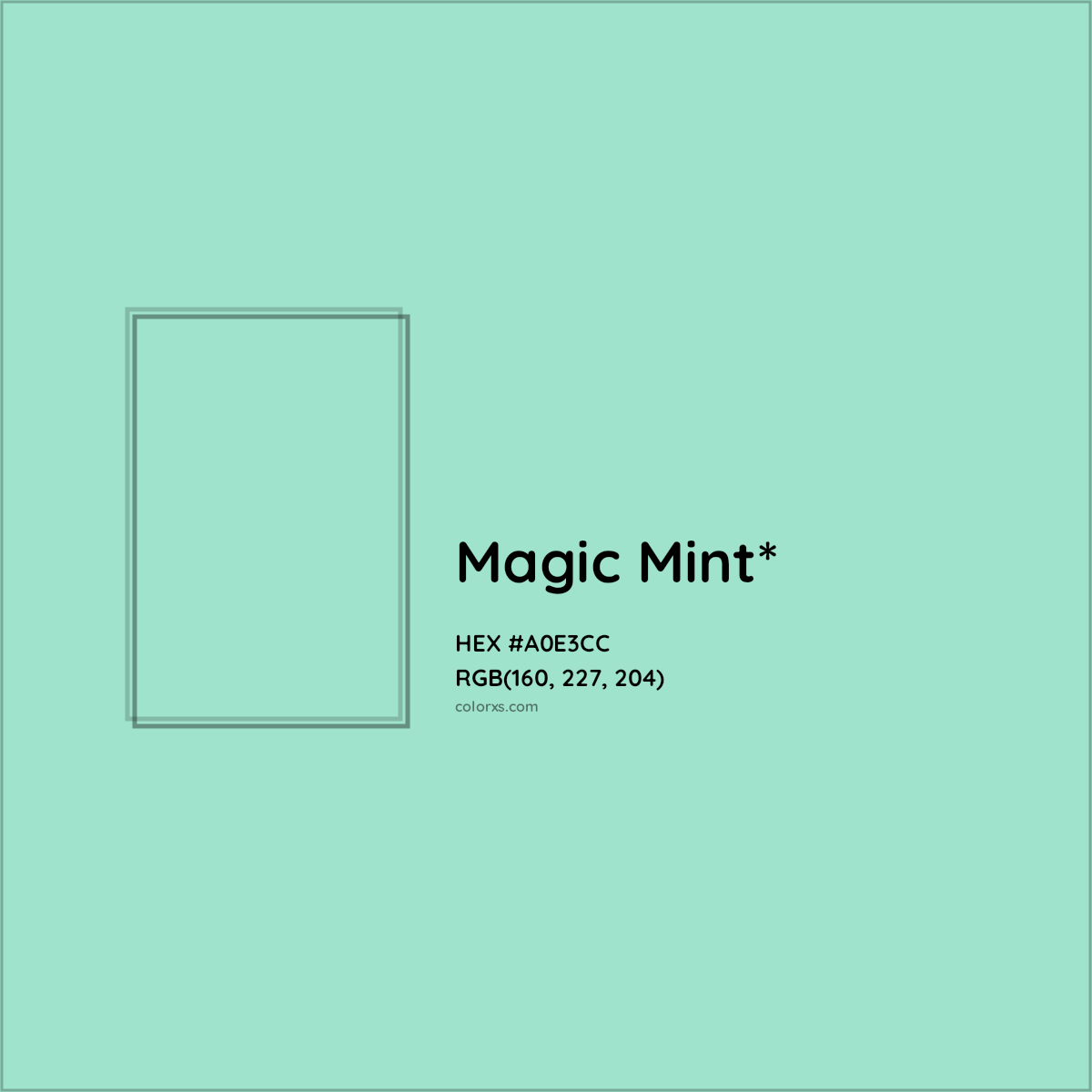 HEX #A0E3CC Color Name, Color Code, Palettes, Similar Paints, Images