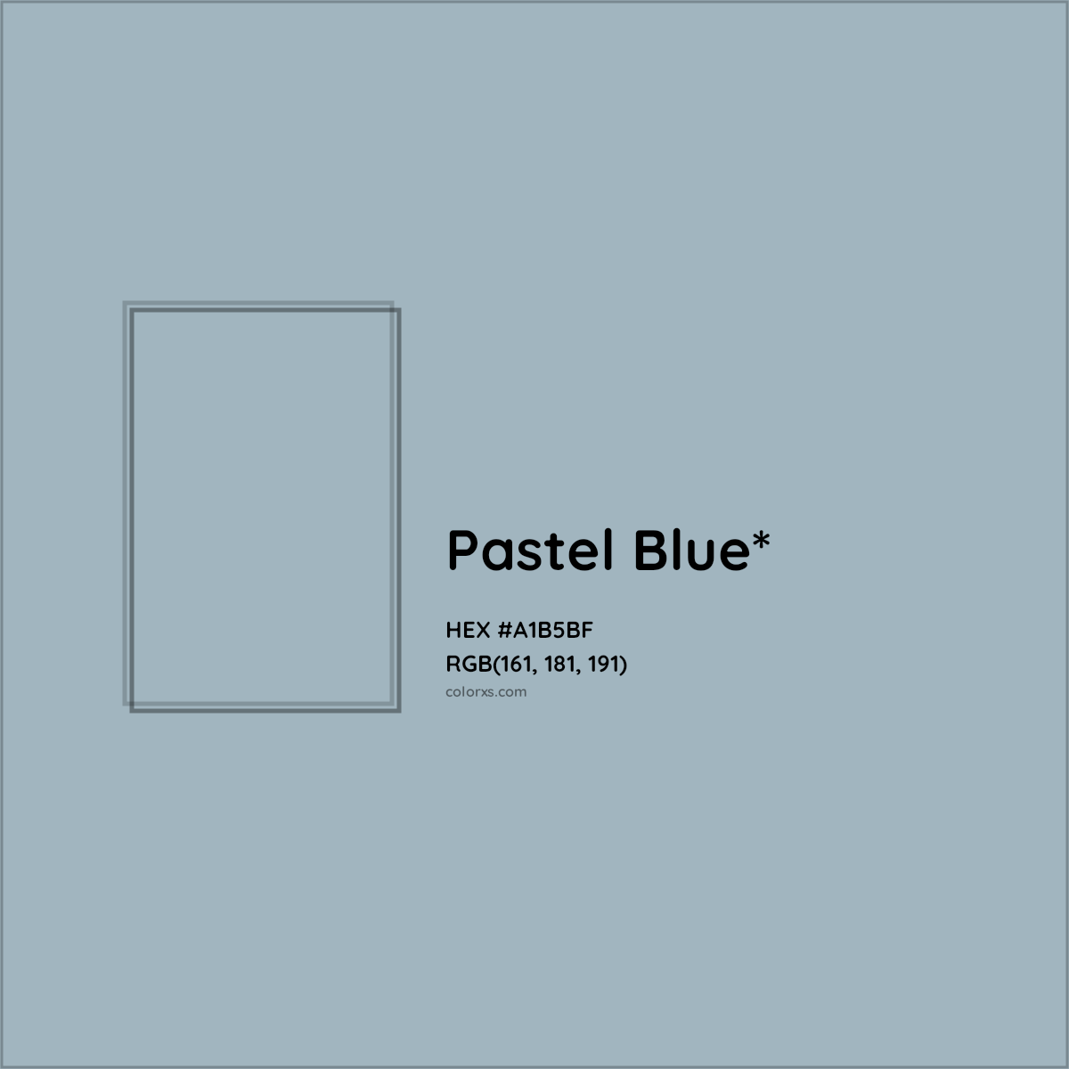 HEX #A1B5BF Color Name, Color Code, Palettes, Similar Paints, Images