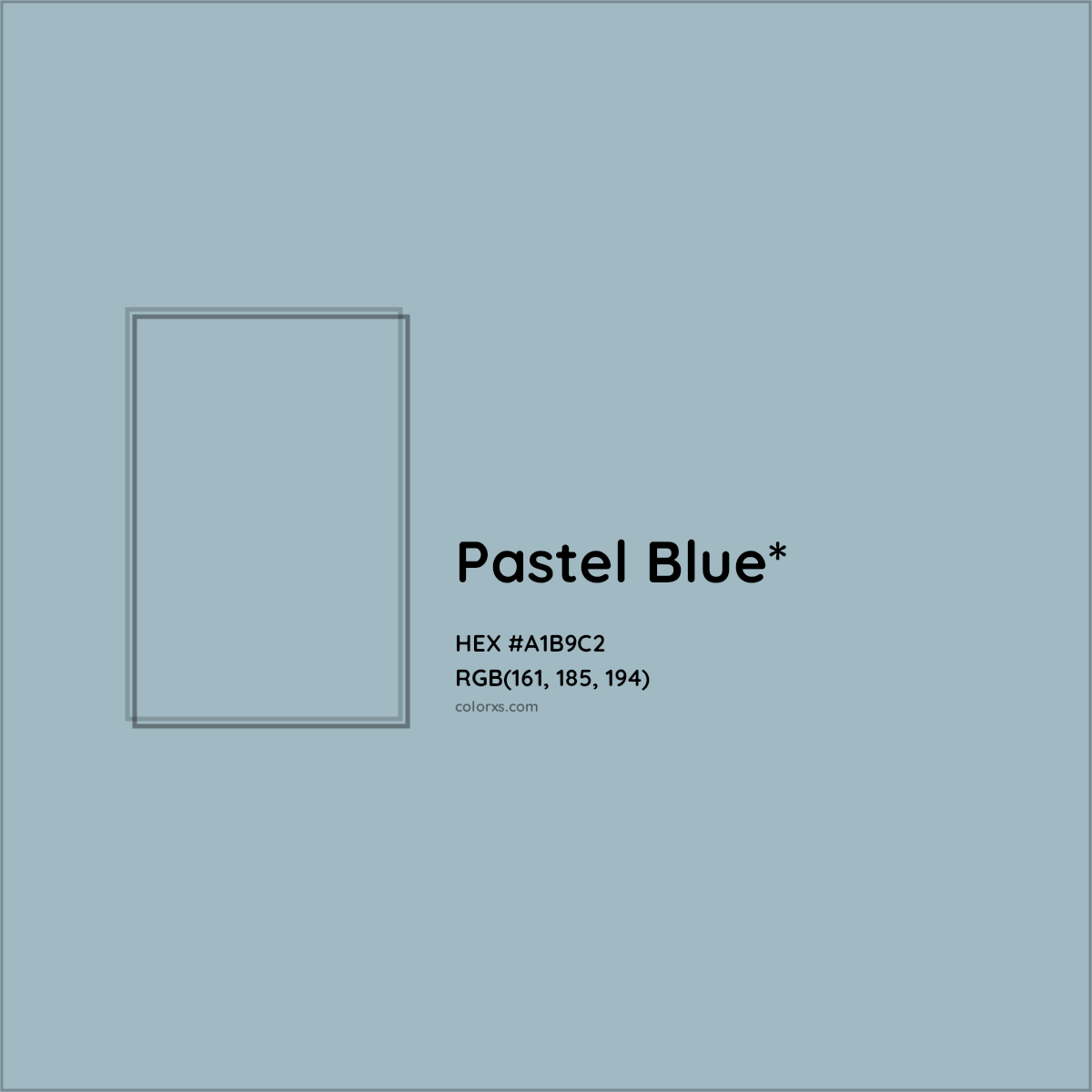 HEX #A1B9C2 Color Name, Color Code, Palettes, Similar Paints, Images