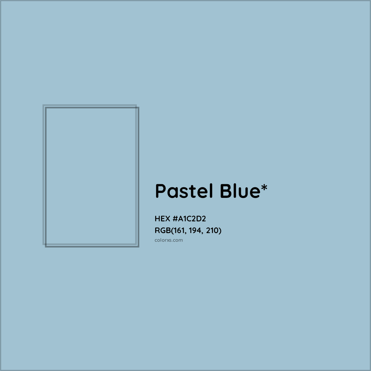 HEX #A1C2D2 Color Name, Color Code, Palettes, Similar Paints, Images