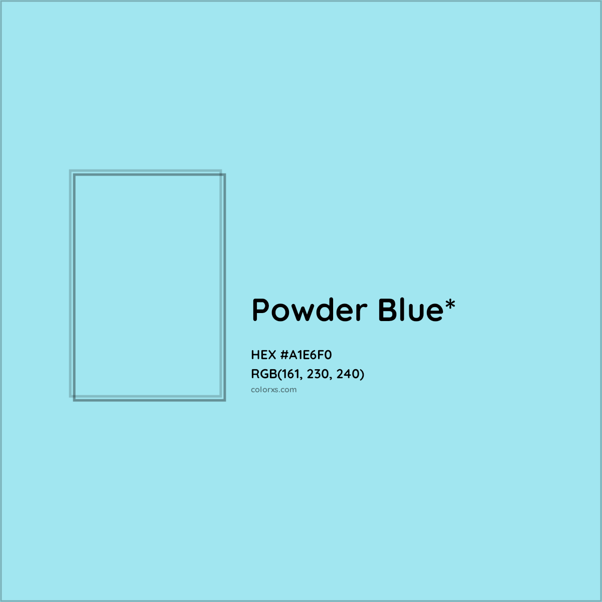 HEX #A1E6F0 Color Name, Color Code, Palettes, Similar Paints, Images