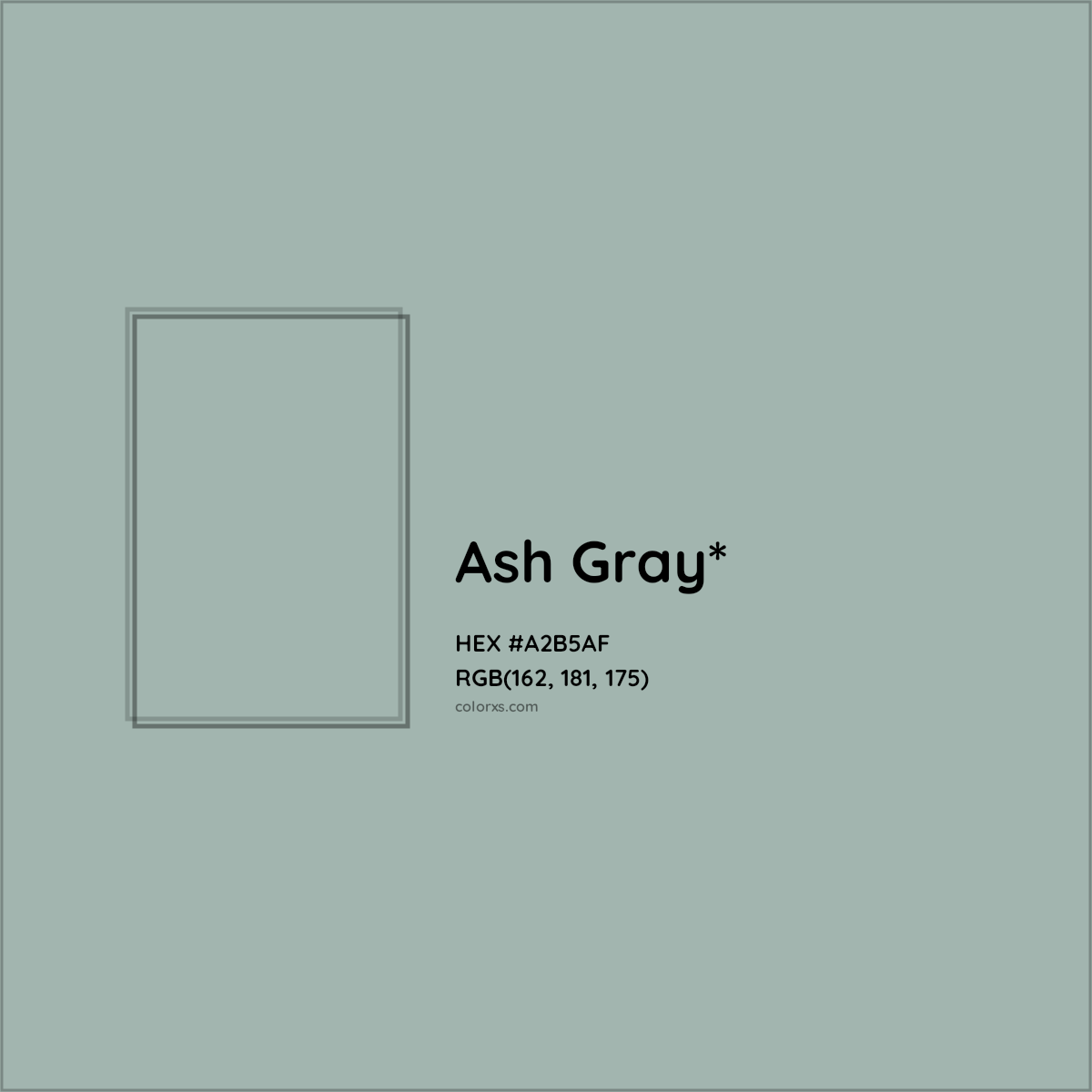 HEX #A2B5AF Color Name, Color Code, Palettes, Similar Paints, Images