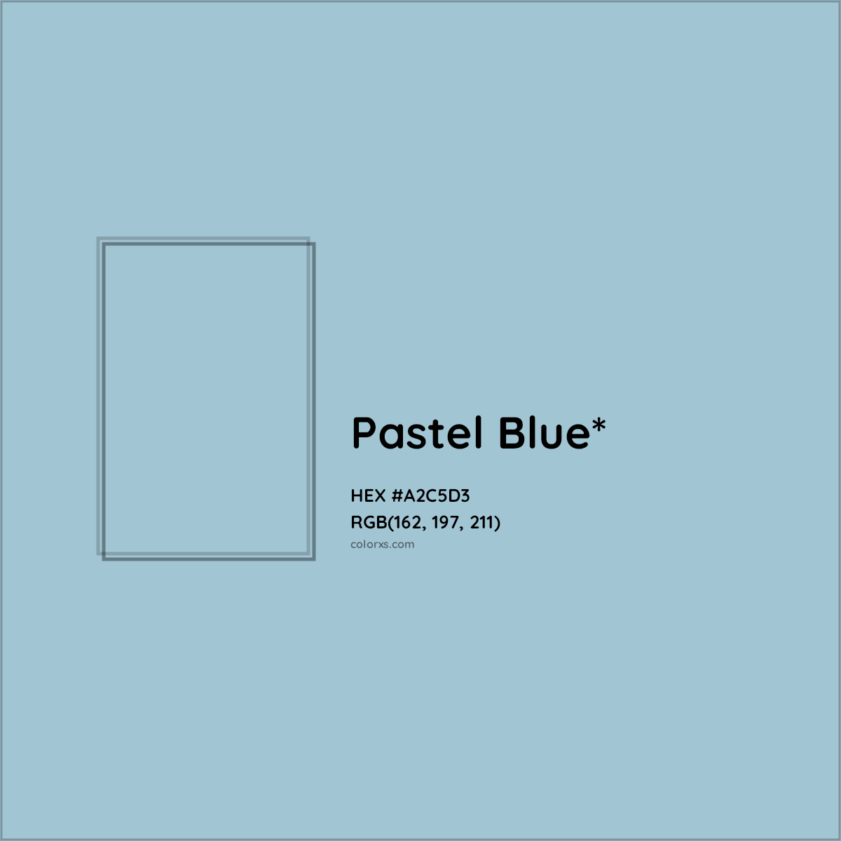 HEX #A2C5D3 Color Name, Color Code, Palettes, Similar Paints, Images