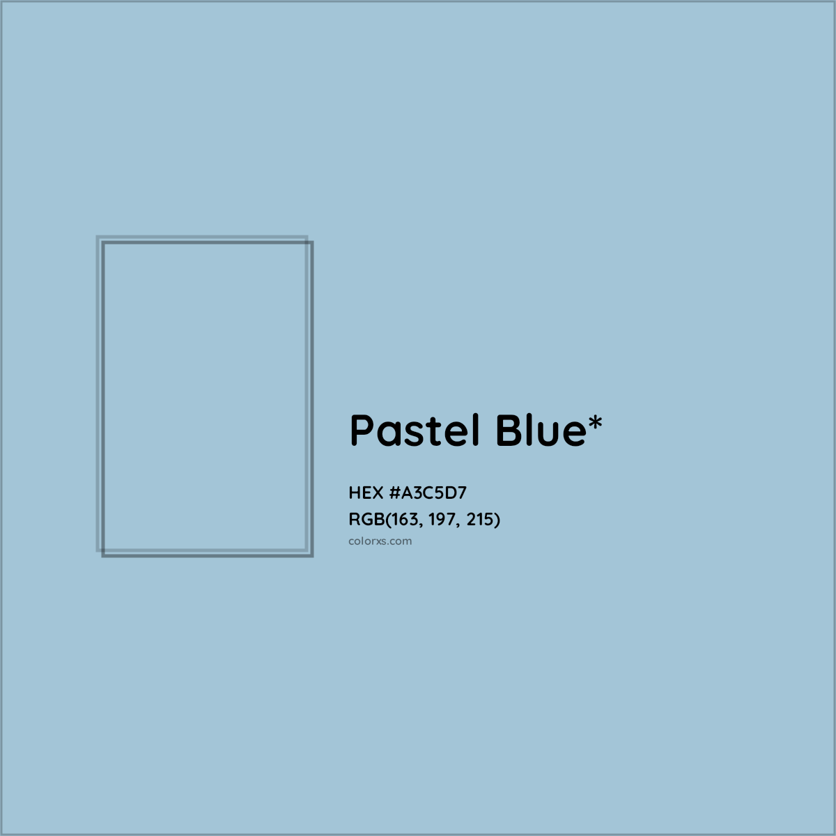 HEX #A3C5D7 Color Name, Color Code, Palettes, Similar Paints, Images