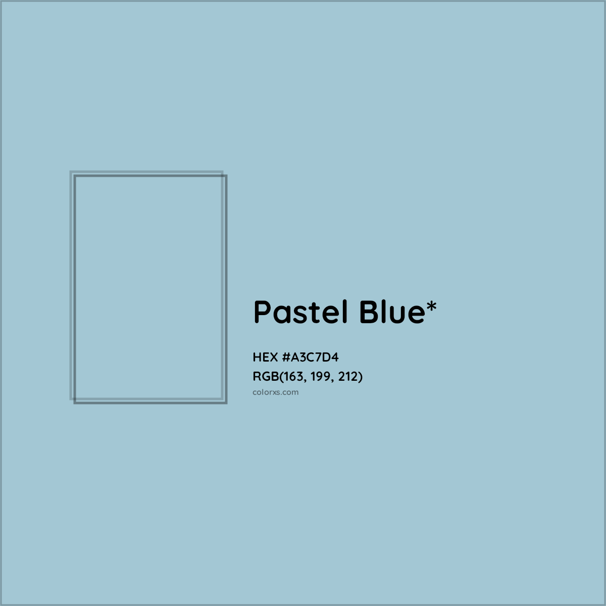 HEX #A3C7D4 Color Name, Color Code, Palettes, Similar Paints, Images