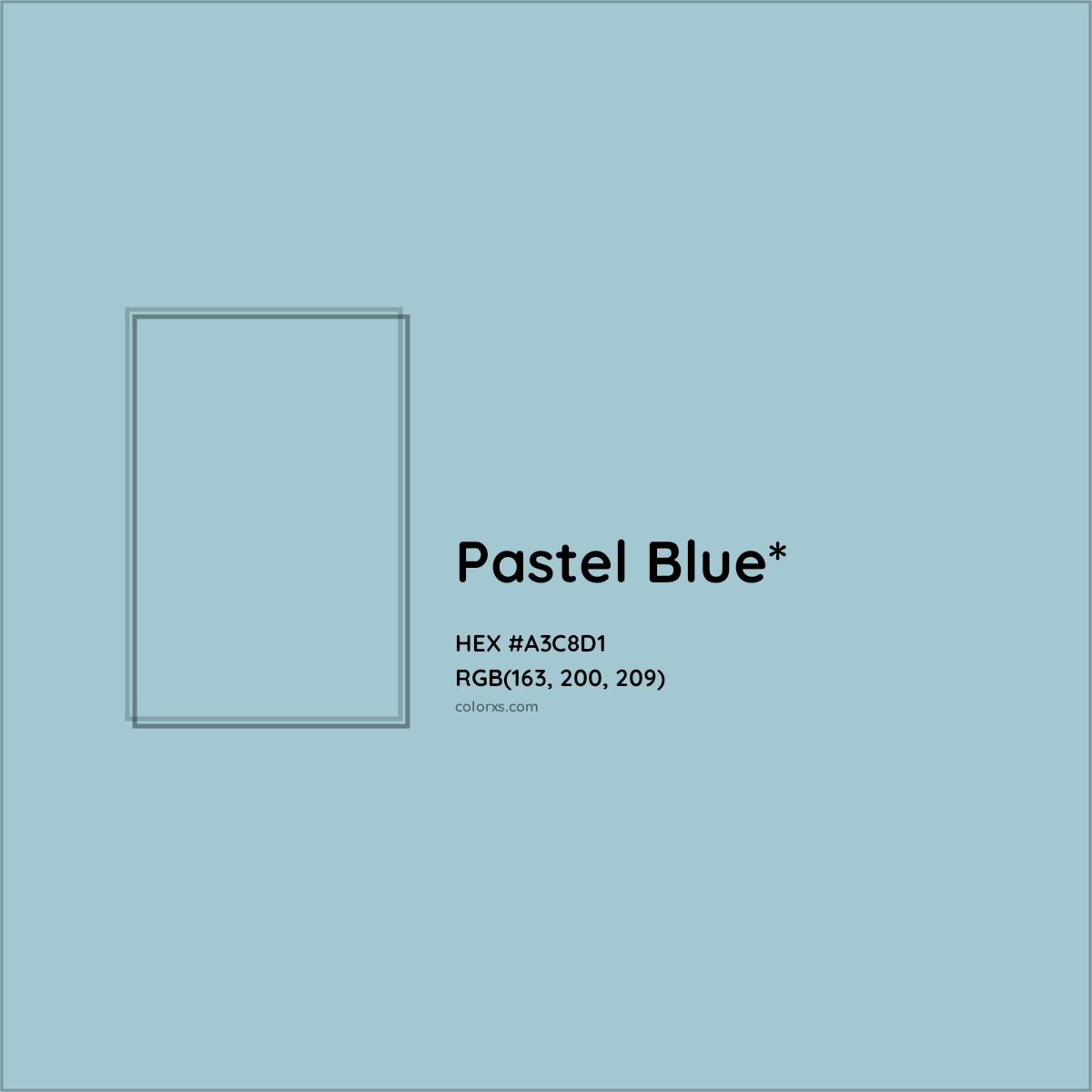 HEX #A3C8D1 Color Name, Color Code, Palettes, Similar Paints, Images