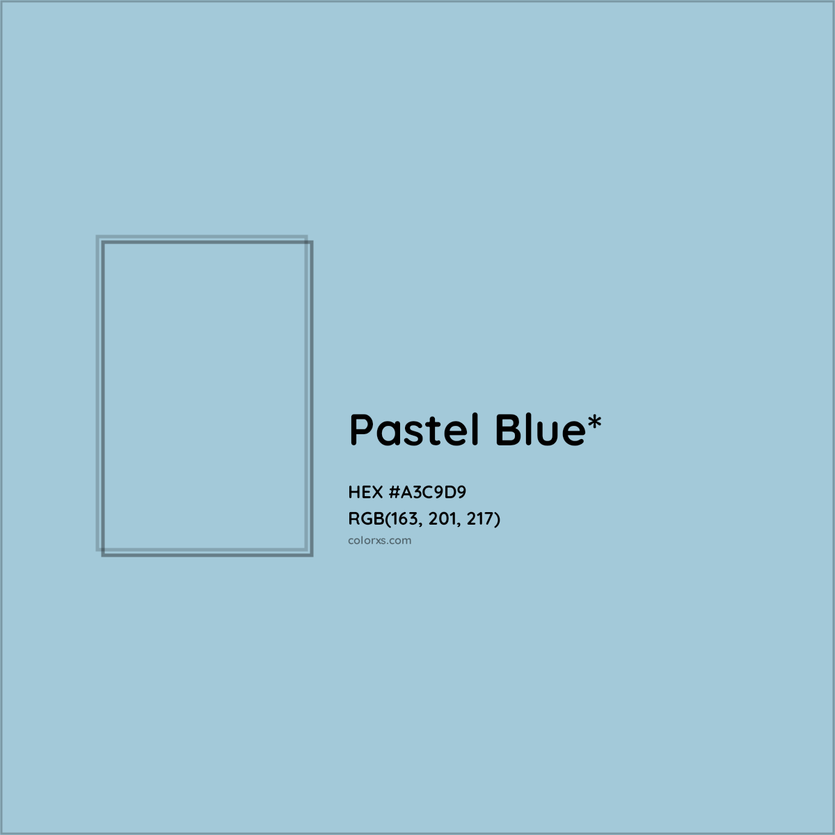 HEX #A3C9D9 Color Name, Color Code, Palettes, Similar Paints, Images