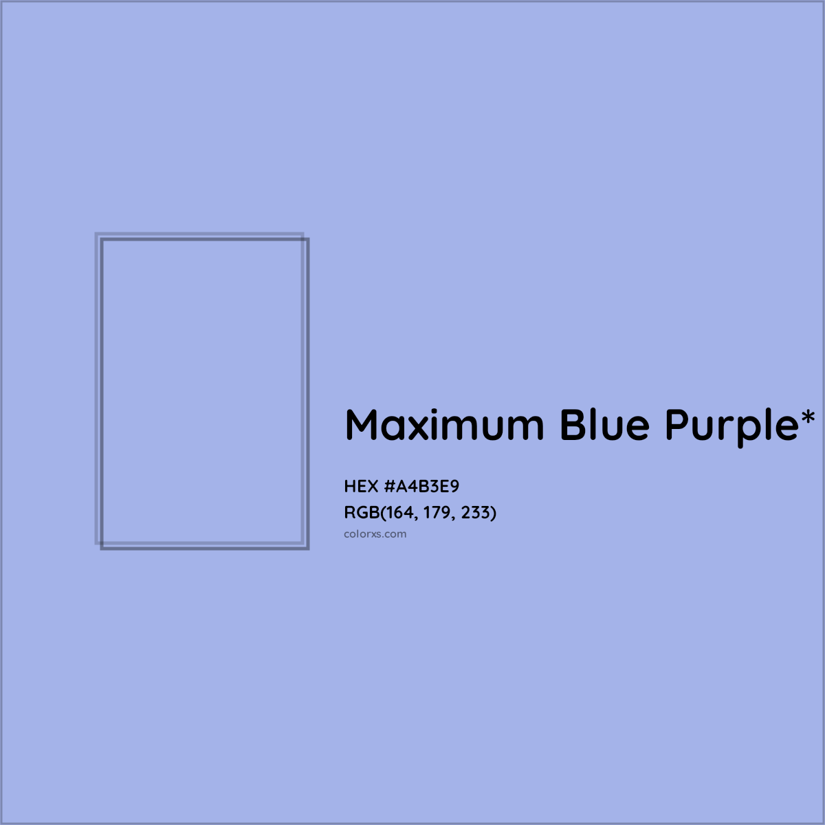 HEX #A4B3E9 Color Name, Color Code, Palettes, Similar Paints, Images