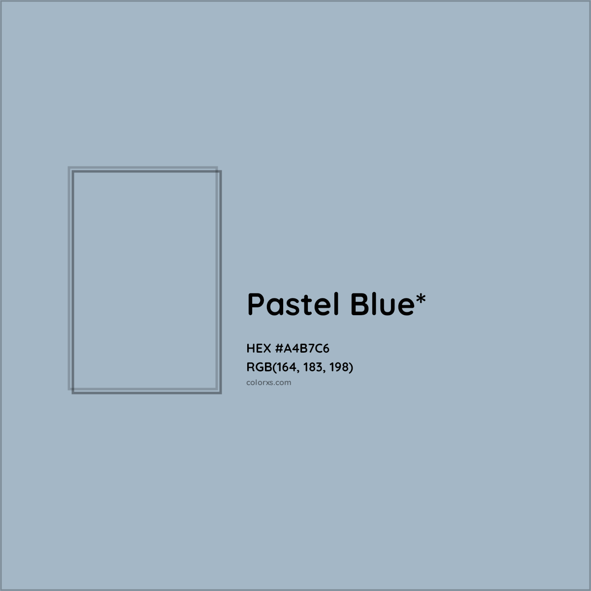 HEX #A4B7C6 Color Name, Color Code, Palettes, Similar Paints, Images