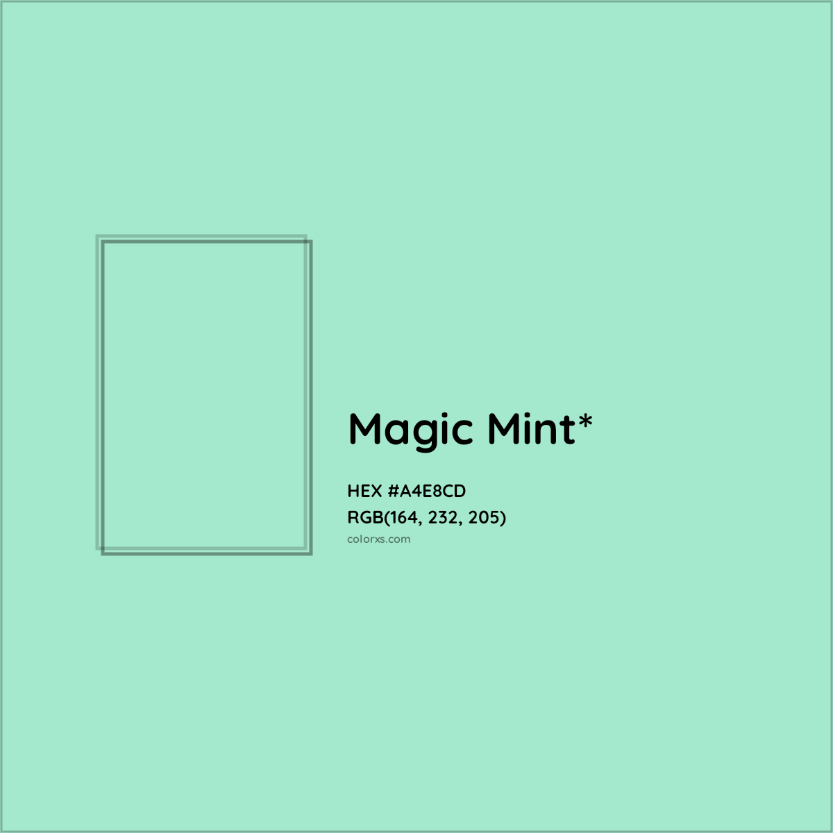 HEX #A4E8CD Color Name, Color Code, Palettes, Similar Paints, Images