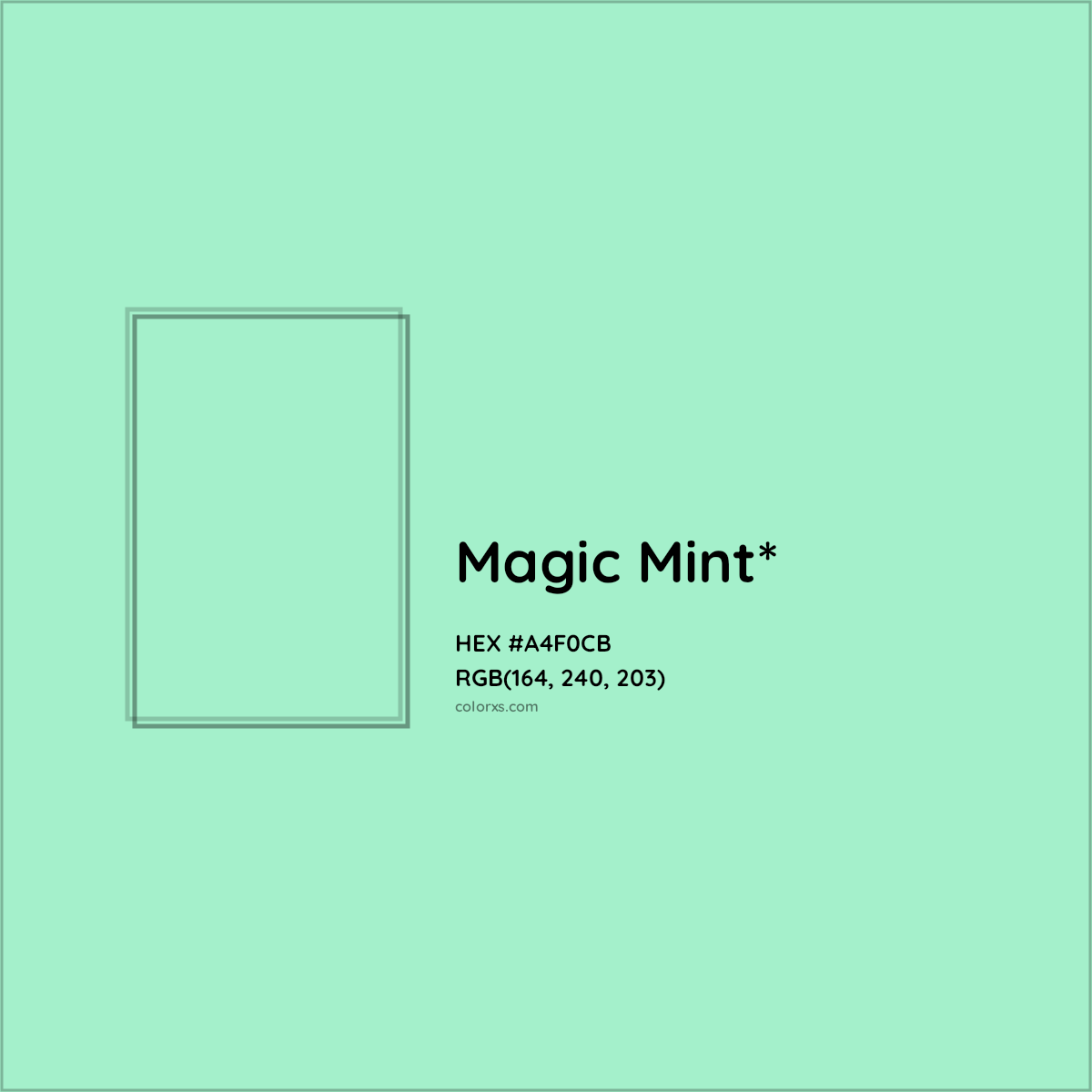 HEX #A4F0CB Color Name, Color Code, Palettes, Similar Paints, Images