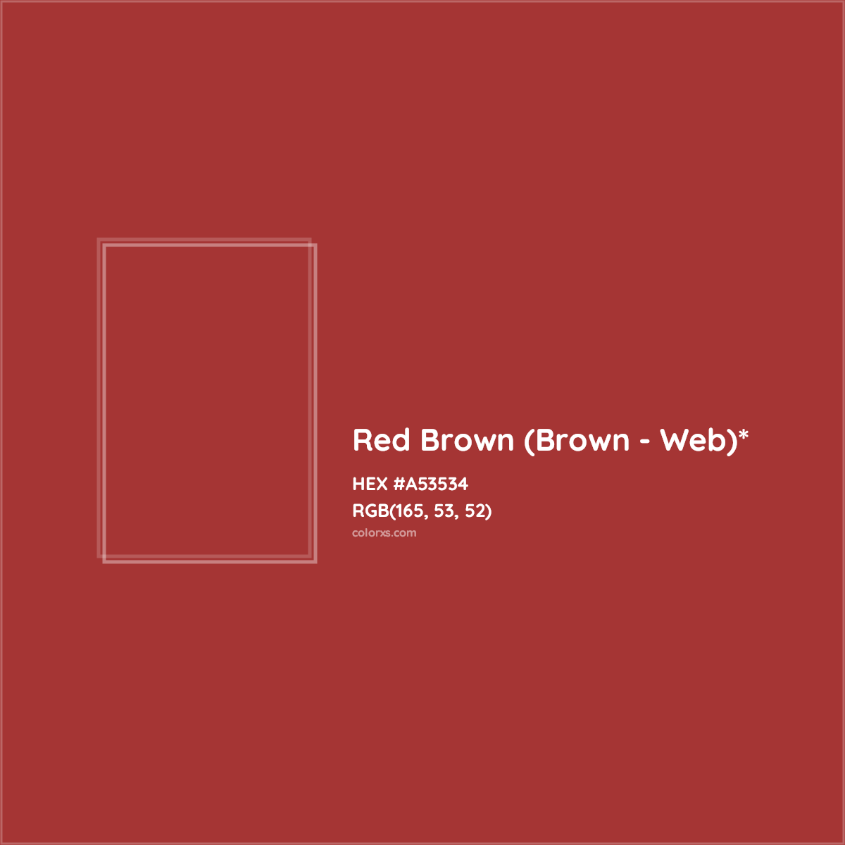 HEX #A53534 Color Name, Color Code, Palettes, Similar Paints, Images