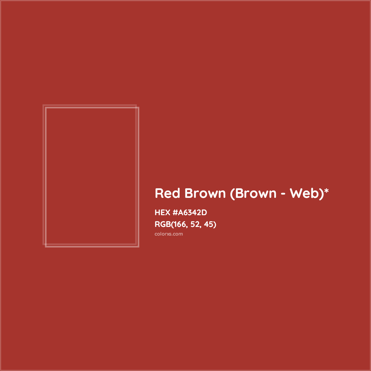 HEX #A6342D Color Name, Color Code, Palettes, Similar Paints, Images