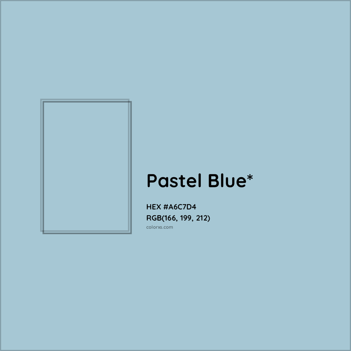 HEX #A6C7D4 Color Name, Color Code, Palettes, Similar Paints, Images