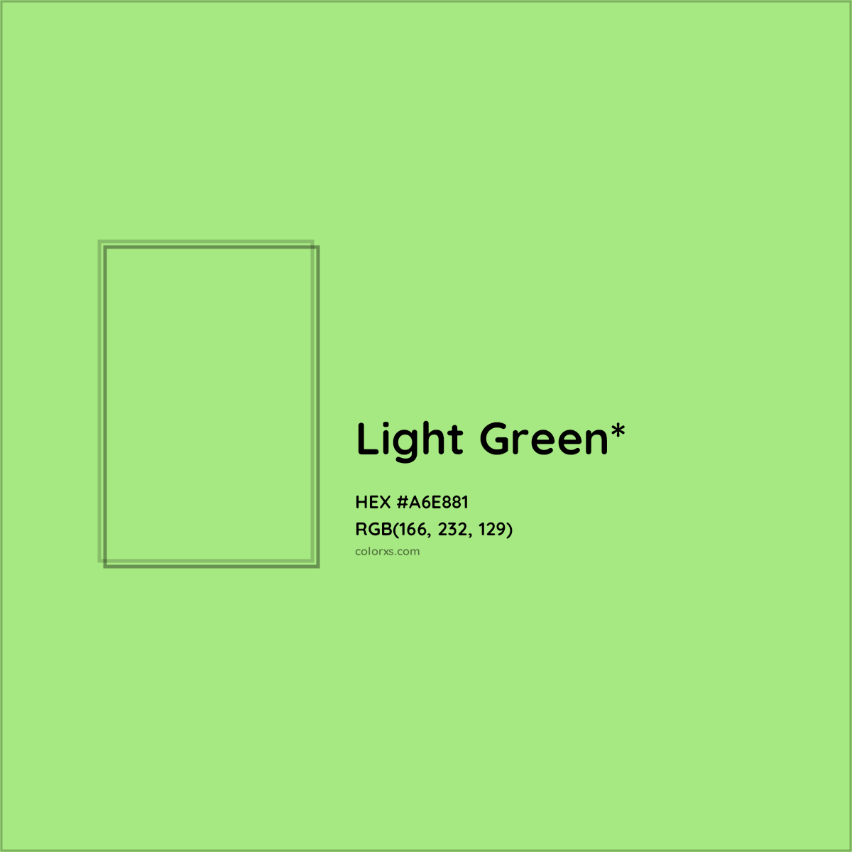 HEX #A6E881 Color Name, Color Code, Palettes, Similar Paints, Images