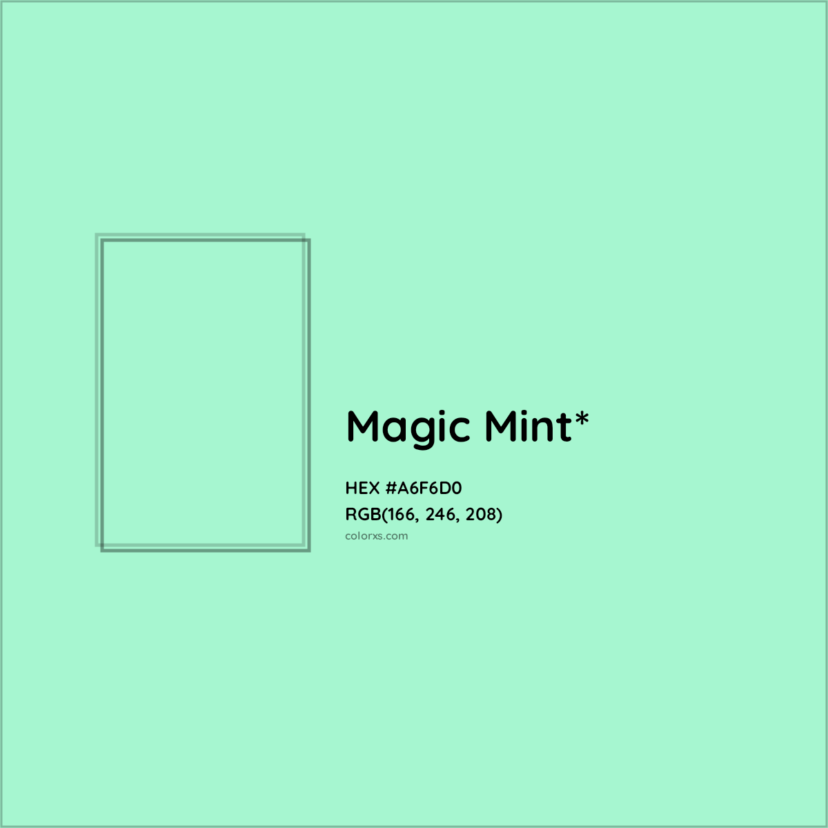 HEX #A6F6D0 Color Name, Color Code, Palettes, Similar Paints, Images