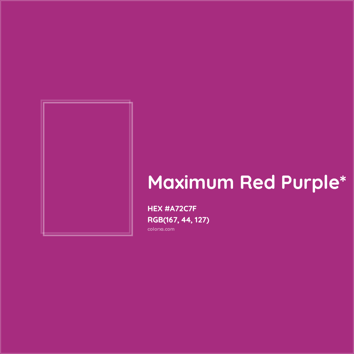 HEX #A72C7F Color Name, Color Code, Palettes, Similar Paints, Images