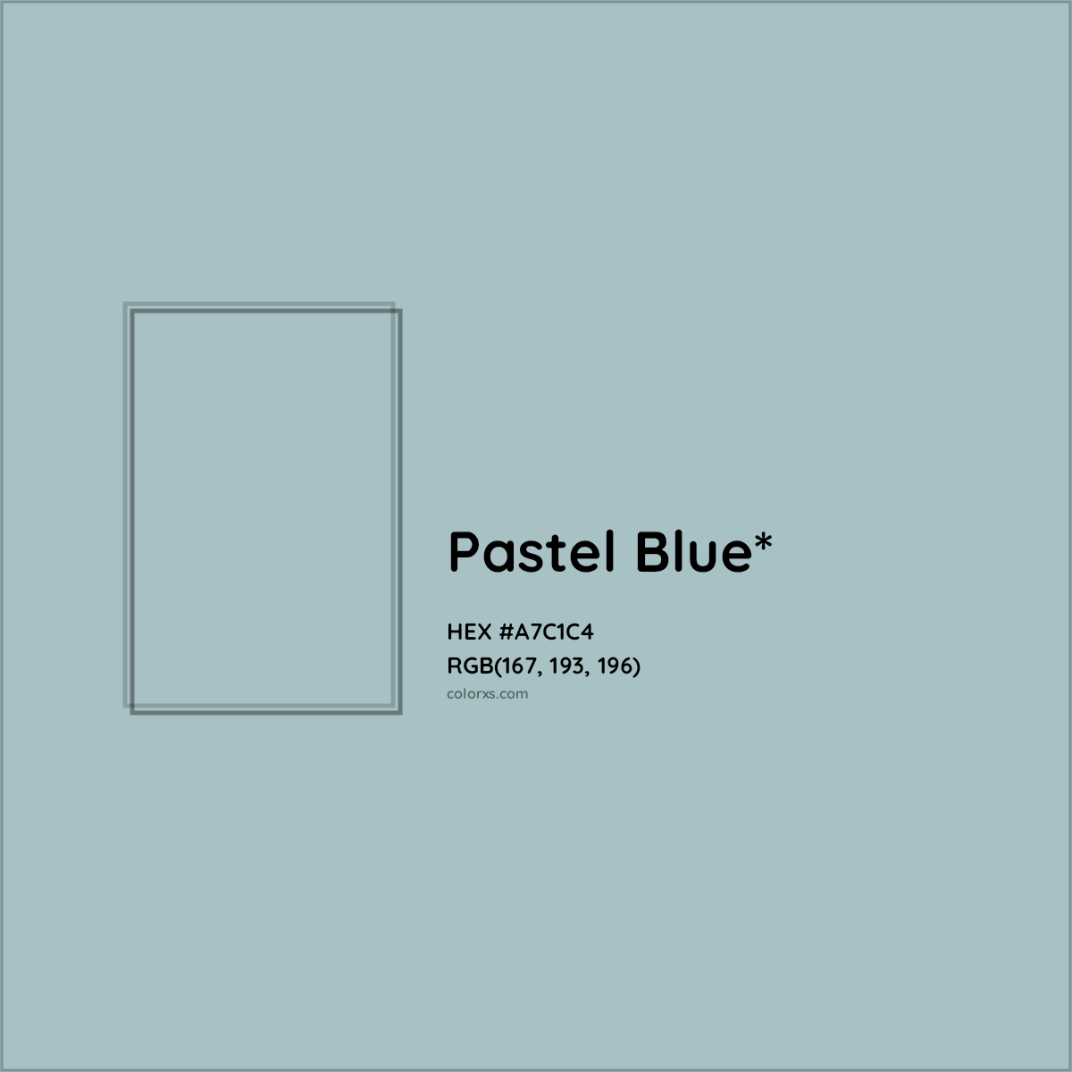 HEX #A7C1C4 Color Name, Color Code, Palettes, Similar Paints, Images