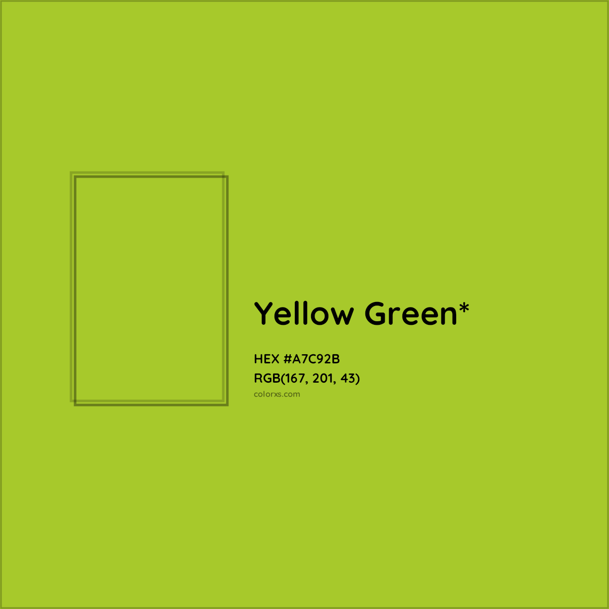 HEX #A7C92B Color Name, Color Code, Palettes, Similar Paints, Images