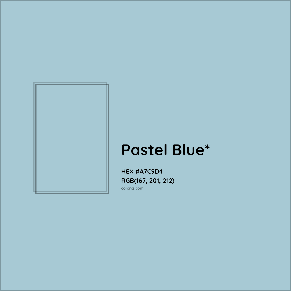 HEX #A7C9D4 Color Name, Color Code, Palettes, Similar Paints, Images