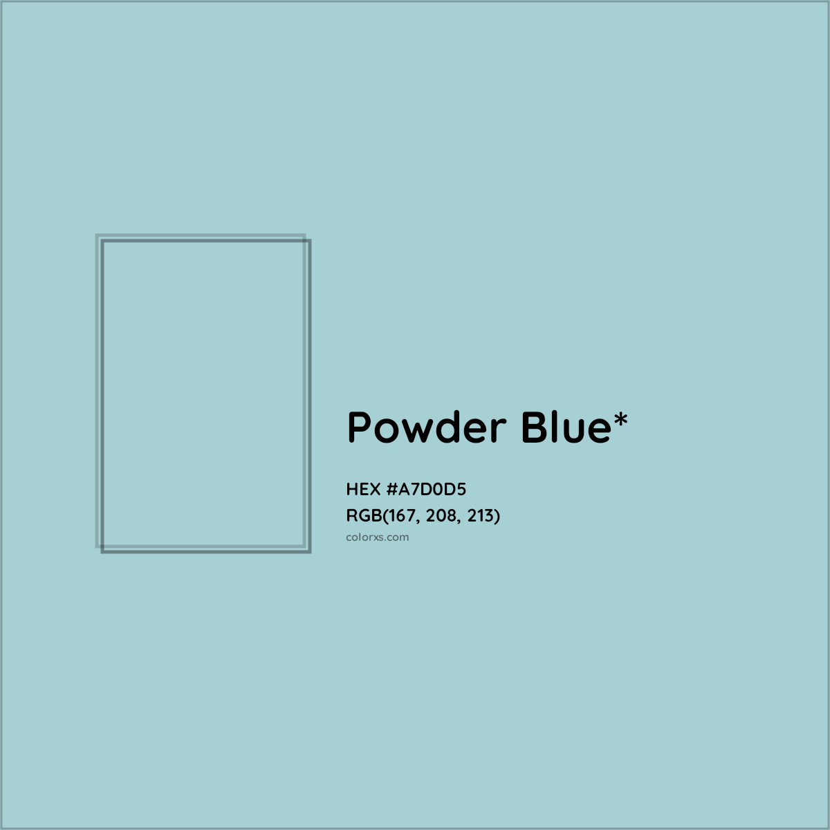 HEX #A7D0D5 Color Name, Color Code, Palettes, Similar Paints, Images