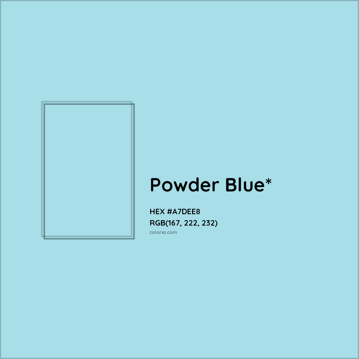 HEX #A7DEE8 Color Name, Color Code, Palettes, Similar Paints, Images