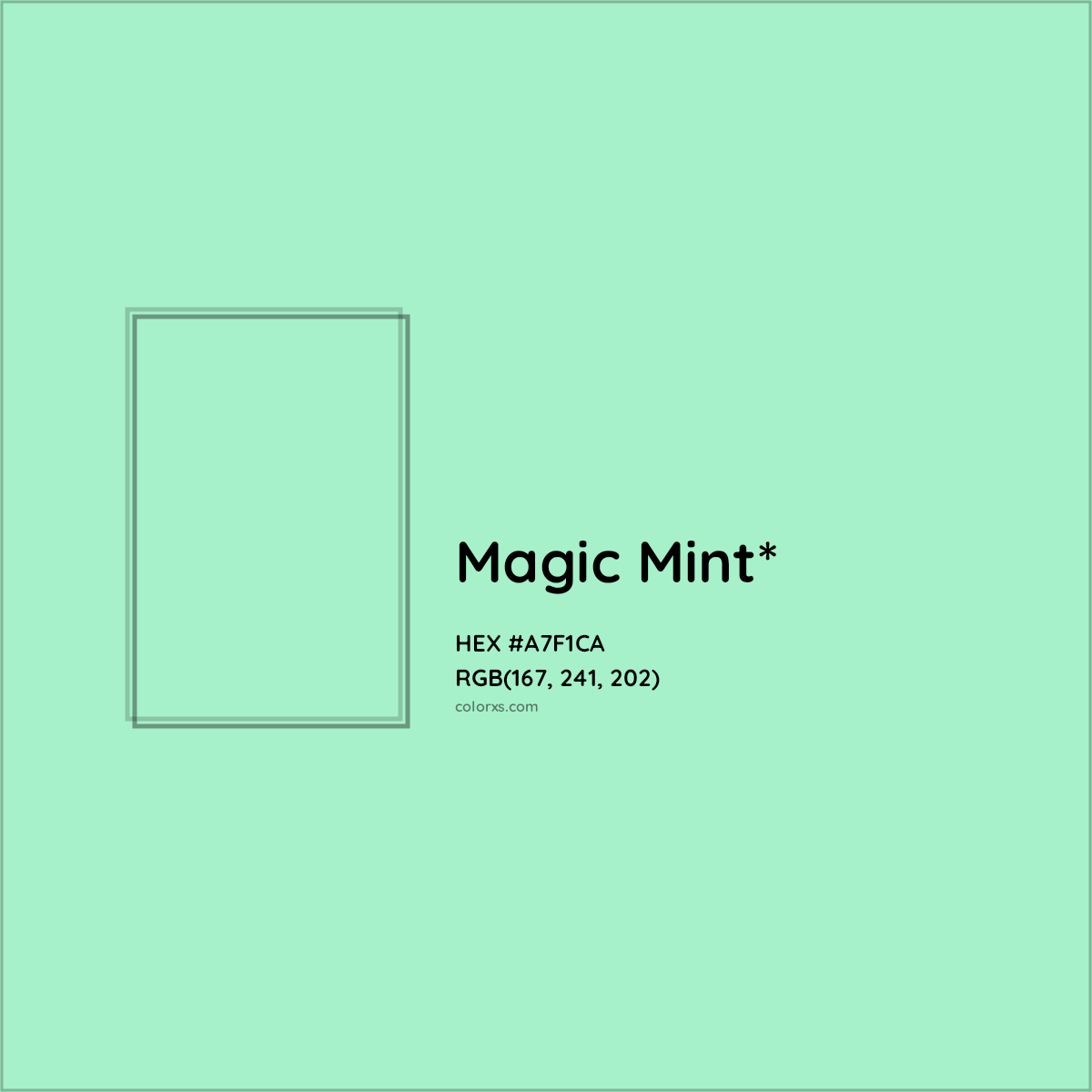 HEX #A7F1CA Color Name, Color Code, Palettes, Similar Paints, Images